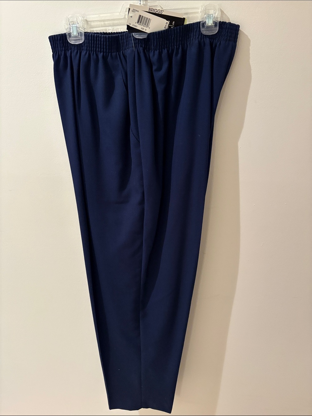 Briggs New York Men’s Navy Elastic-Waist Dress Pants